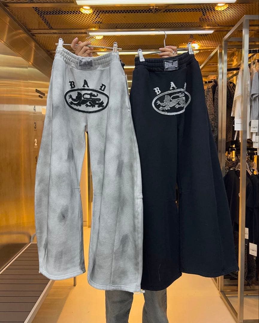 ストリート系 BADBLOOD パンツ　黒 US UK DRILL 韓国