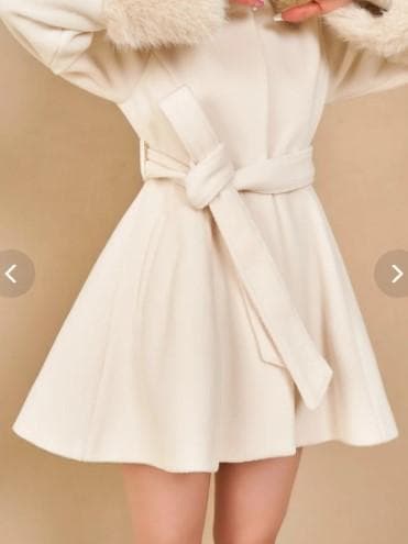 ダーリッチ　Darich　ウエストベルトメルトンコート　FREE　アイボリー