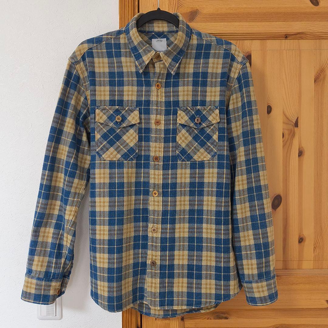 visvim ネルシャツ イエロー×ブルー