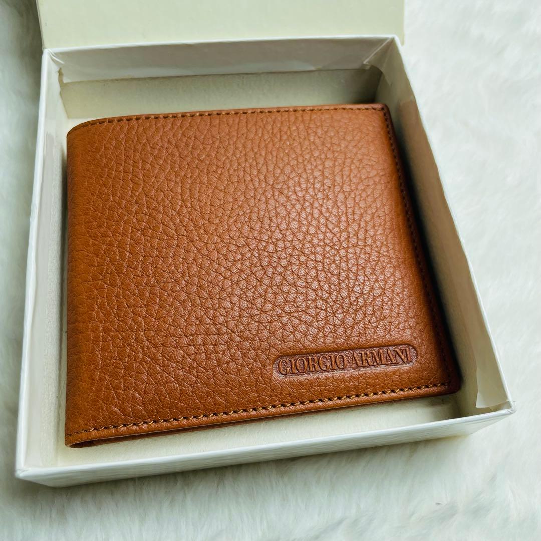 新品未使用　希少ジョルジオアルマーニ 二つ折り財布　本革