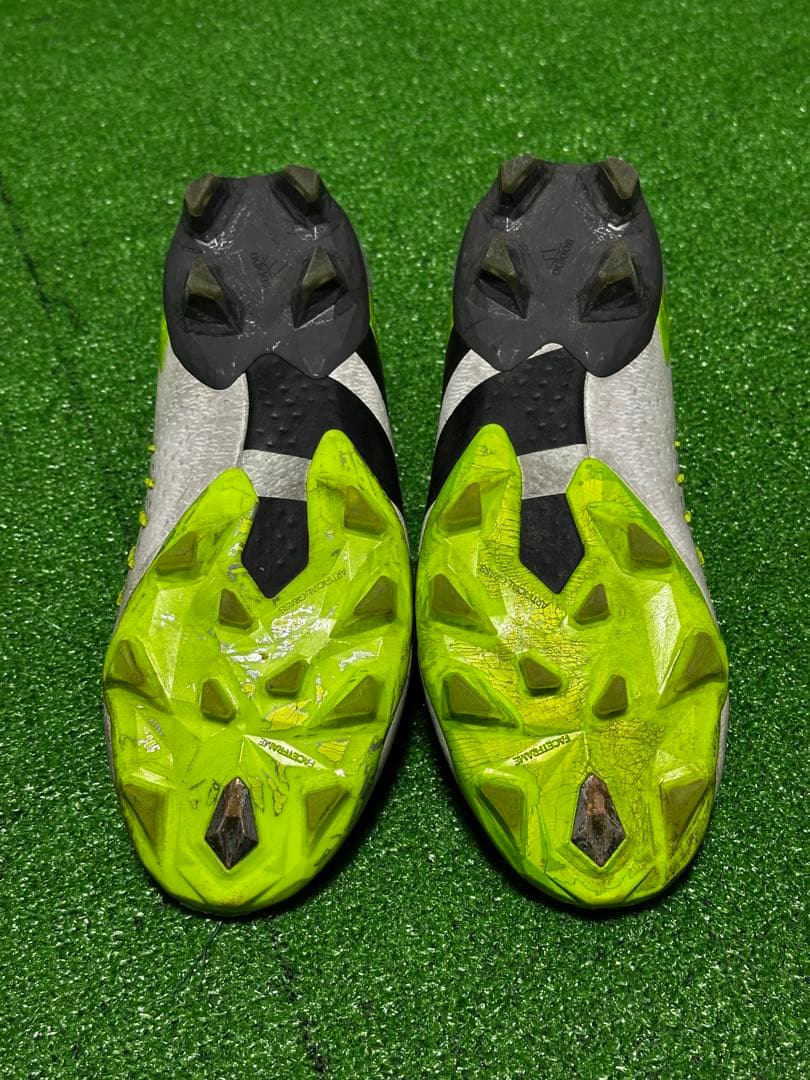 adidas プレデター AG サッカースパイク 白黄 使用感有 24.5cm