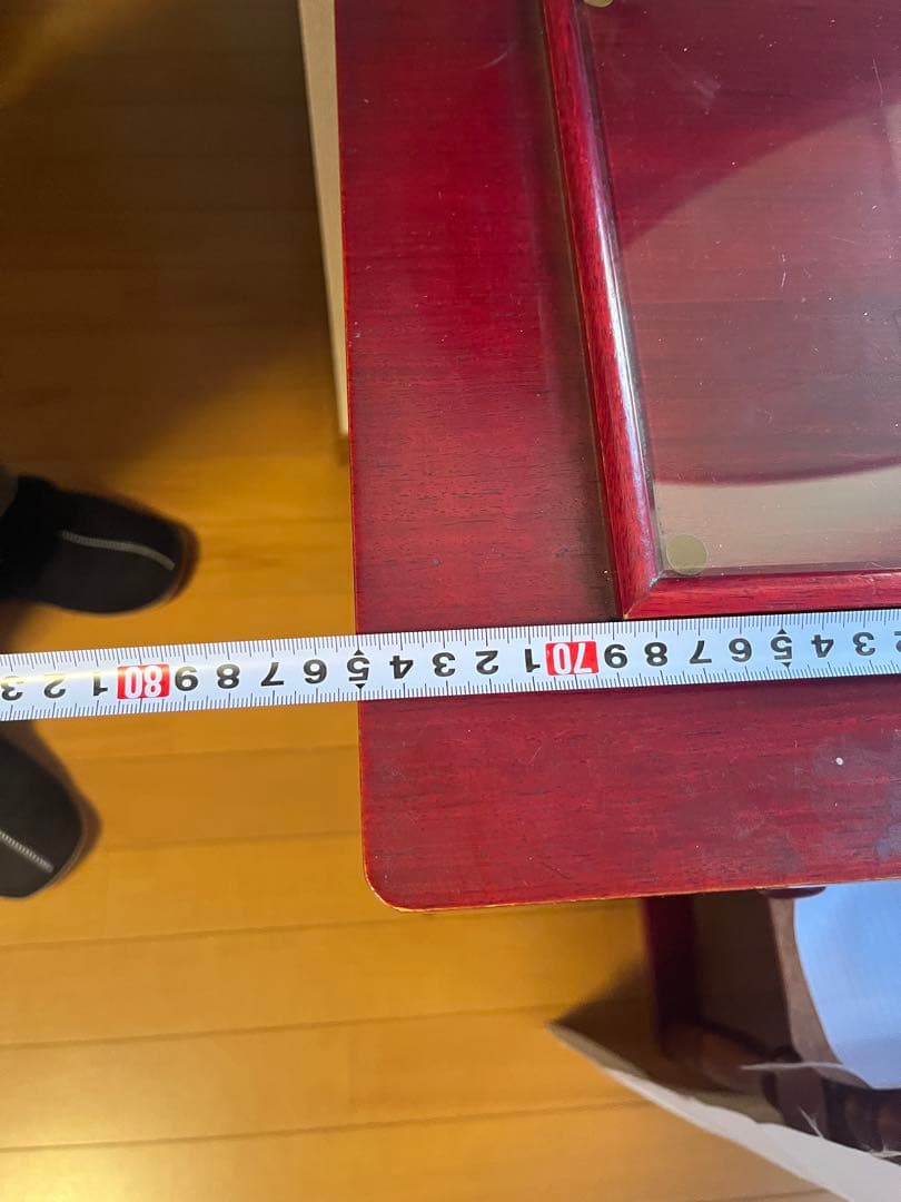 ヴィンテージ　ダークレッド 木製ドレッサー　鏡台　大塚家具　椅子なし