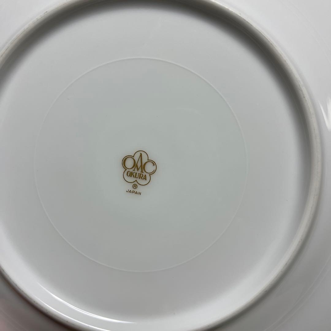 大倉陶園　色蒔き　ライトグリーン　 デザートプレート　20cm ３枚