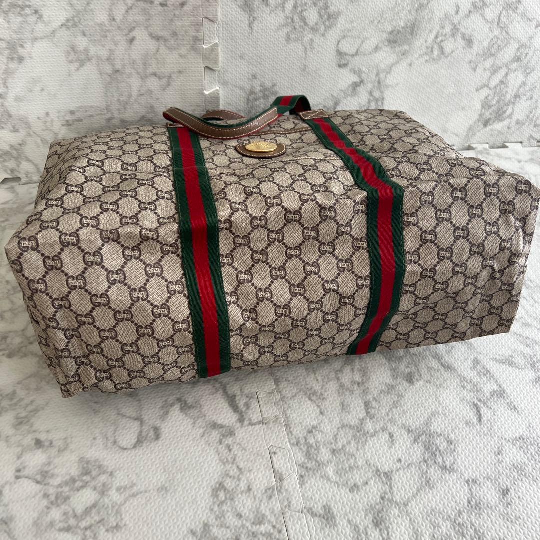 グッチ ボストンバッグ グッチプラス シェリーライン PVC 大容量 ロゴ金具