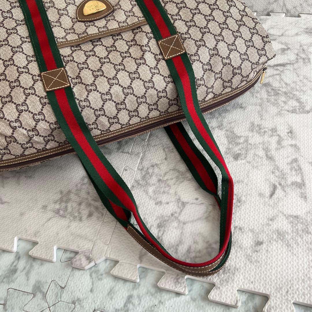 グッチ ボストンバッグ グッチプラス シェリーライン PVC 大容量 ロゴ金具