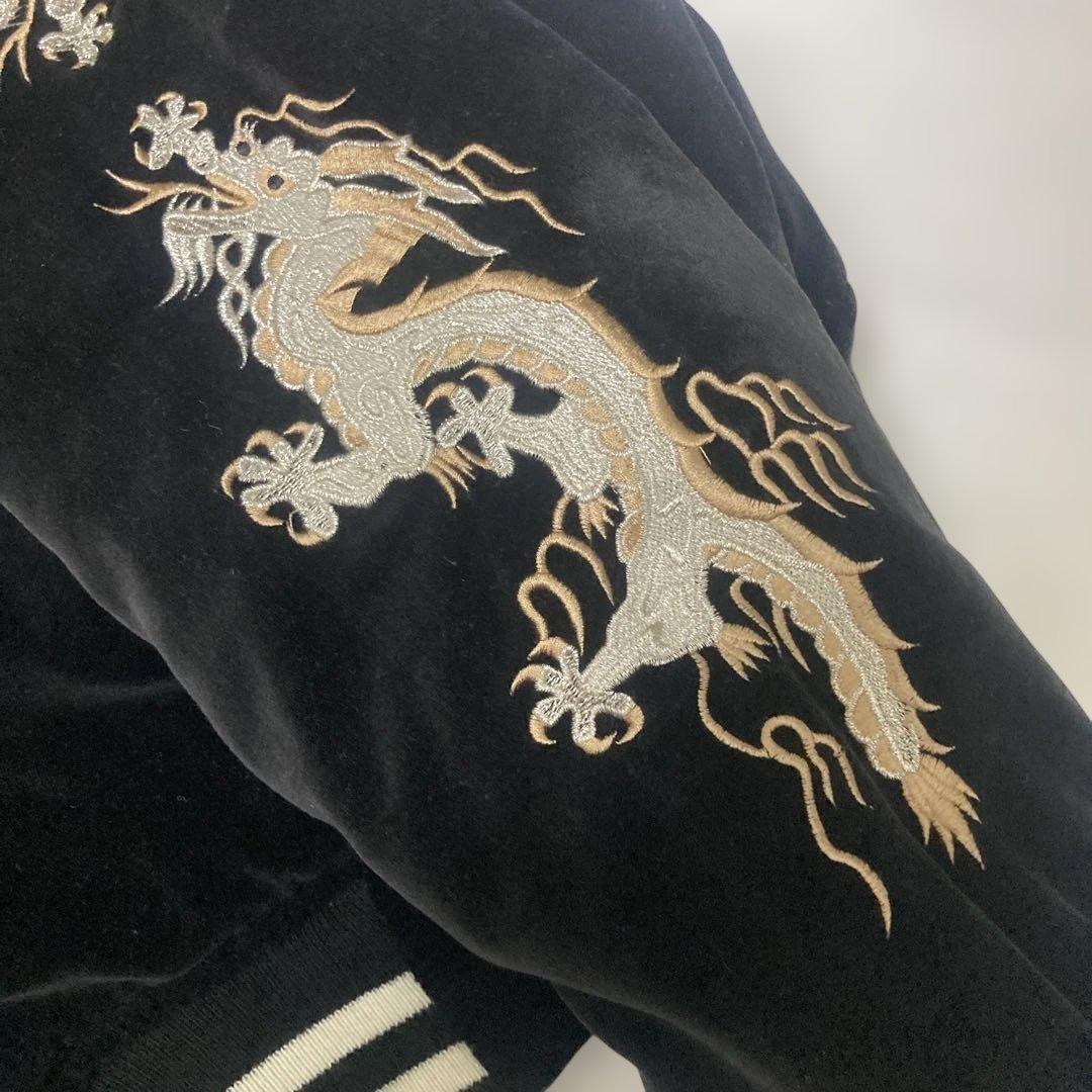 JAKE ジェイク　横須賀　スカジャン　別珍　和柄　龍　シルバー　ブラック　刺繍