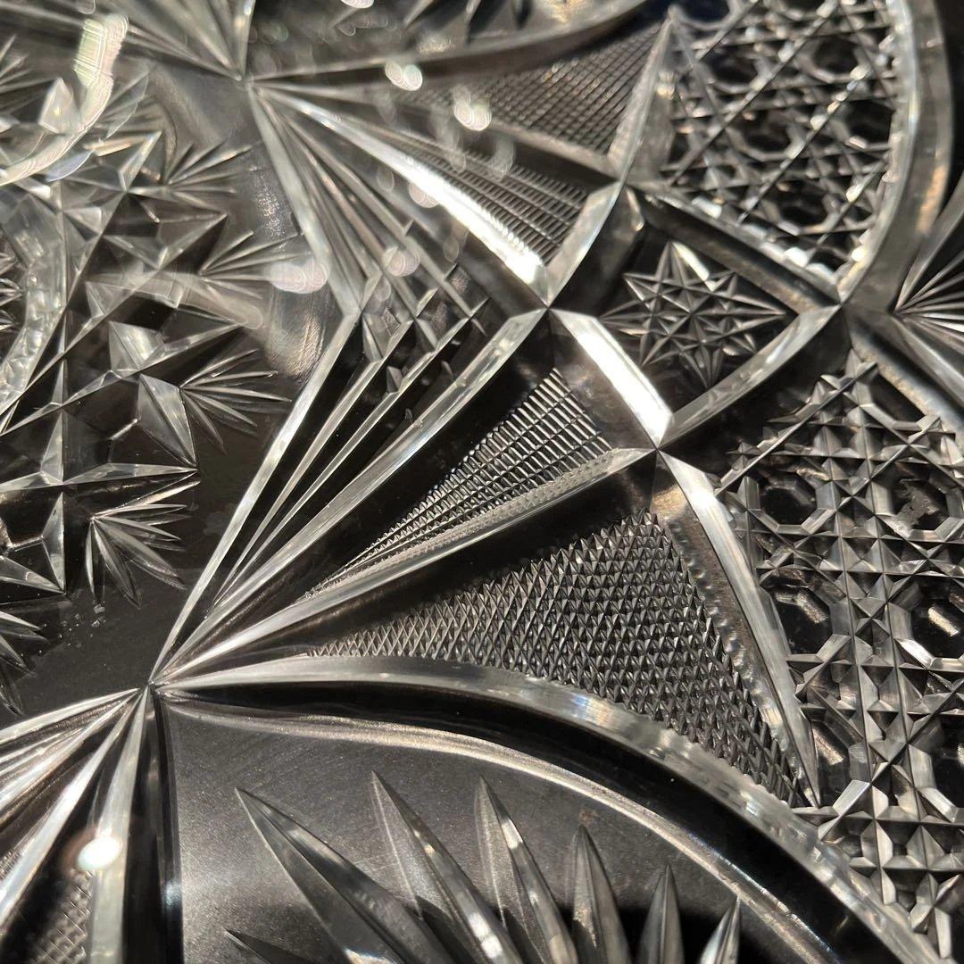 アンティークバカラ　カットグラス　大丸皿