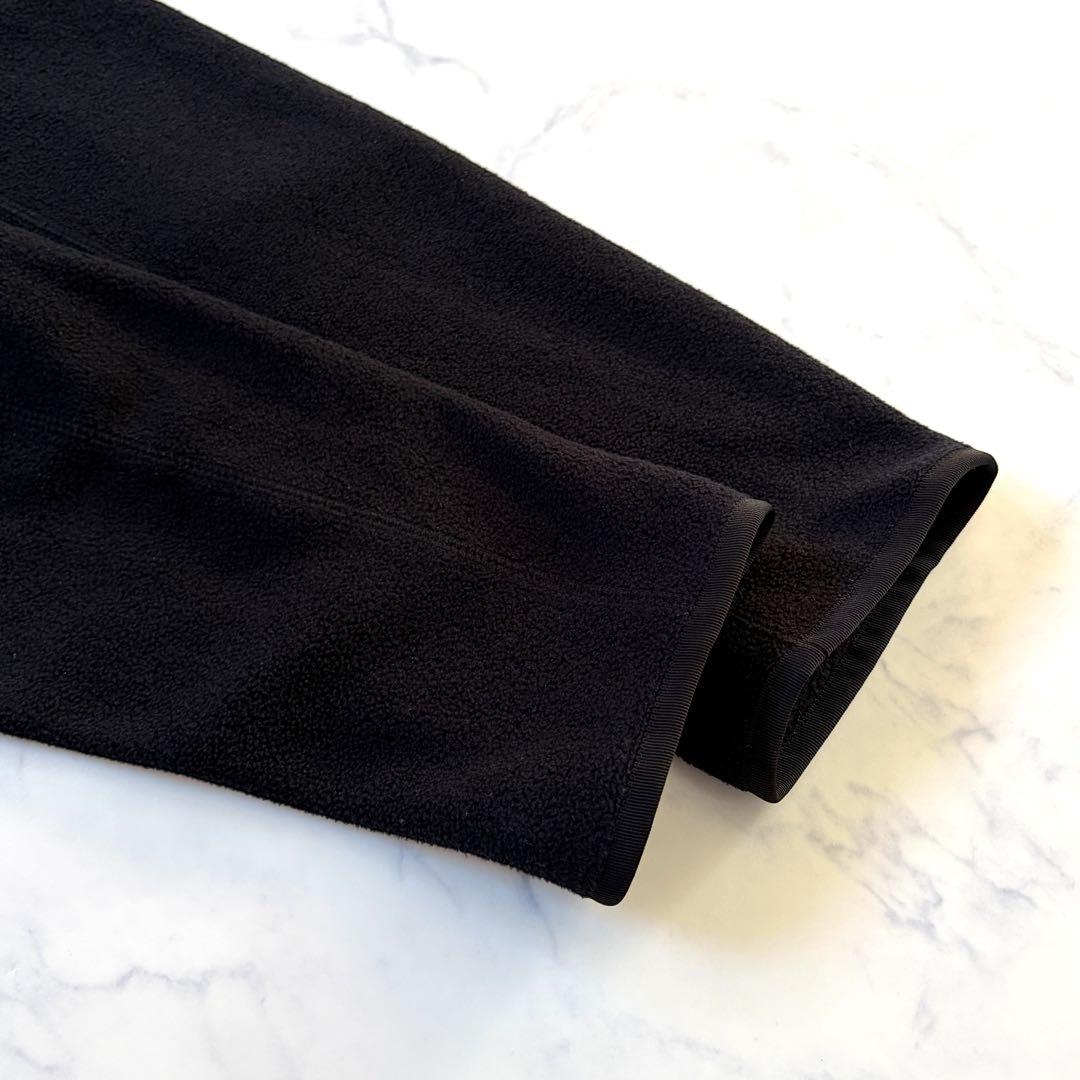 DANTON フリースノーカラーコート ボア ロング丈 【S】黒