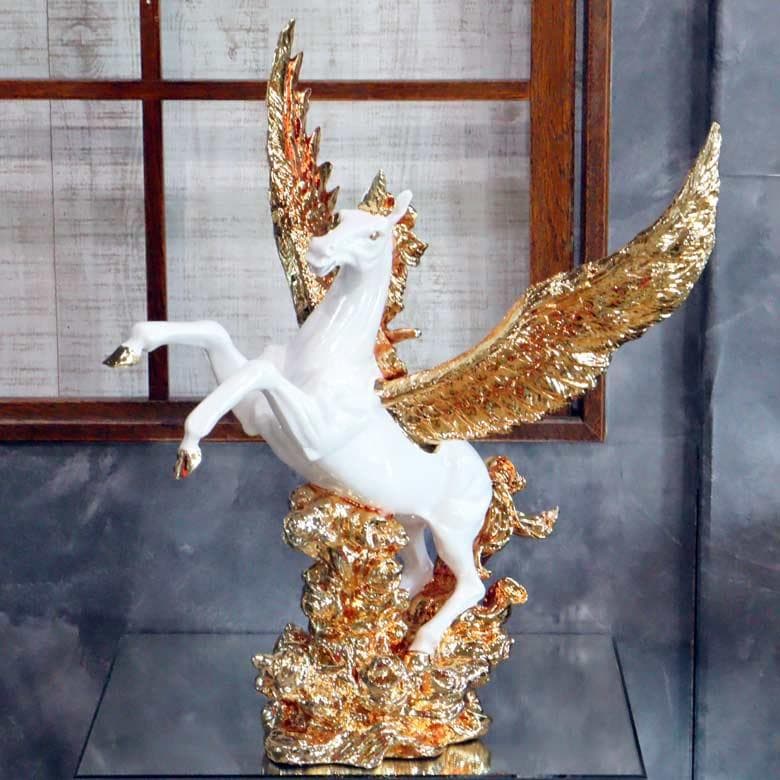 マリー ユニコーン ペガサス 馬のオブジェ 置物 ゴールド 風水 (1)