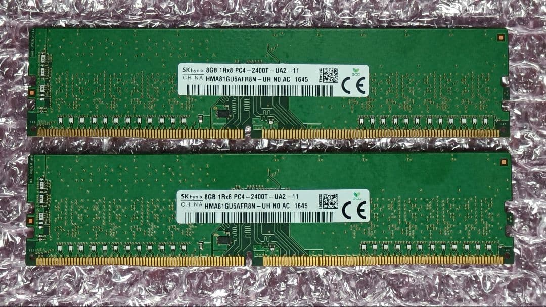 DDR4 8GBx2枚 16GB pc4-2400 動作確認済み ①