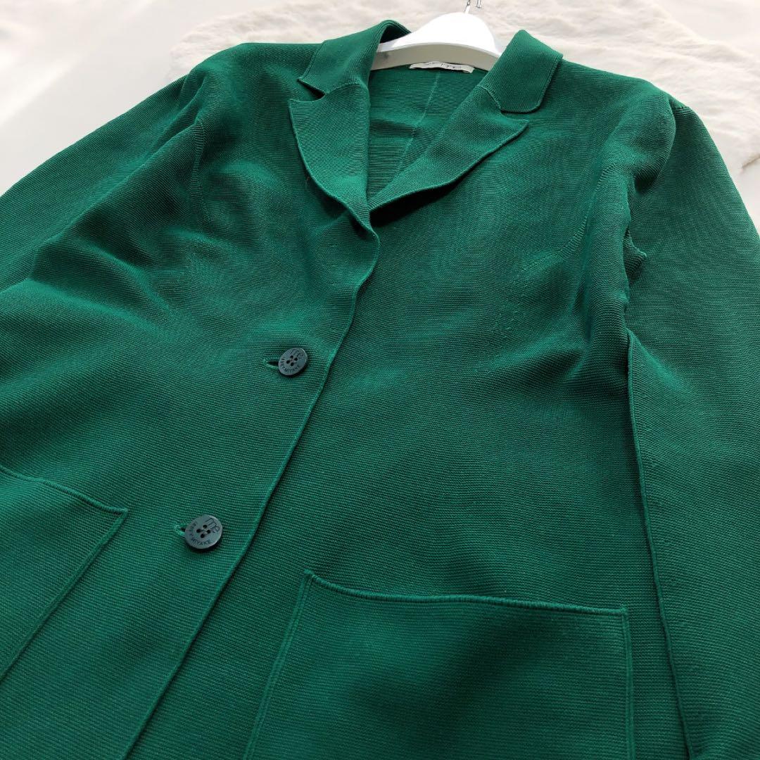 イッセイミヤケ*プリーツ　シャツ　ジャケット　襟　緑　グリーン　日本製