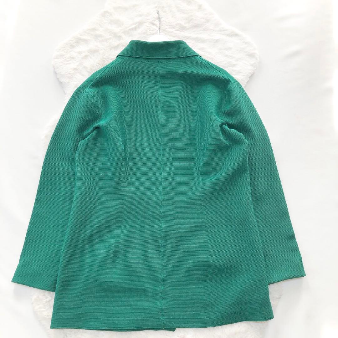 イッセイミヤケ*プリーツ　シャツ　ジャケット　襟　緑　グリーン　日本製