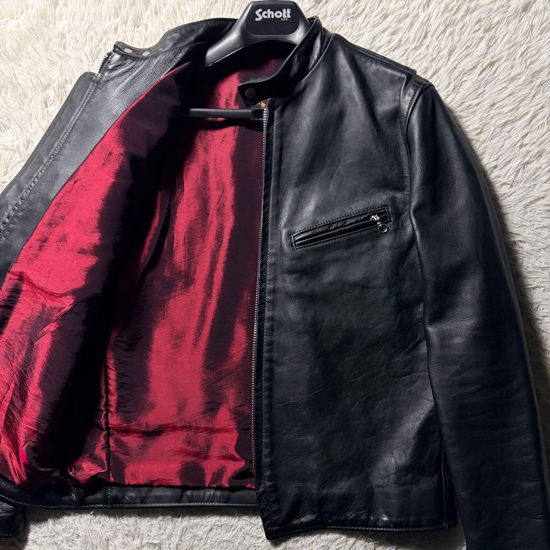 極美品■schott ライダースジャケット　シングル　641XX 7009　40