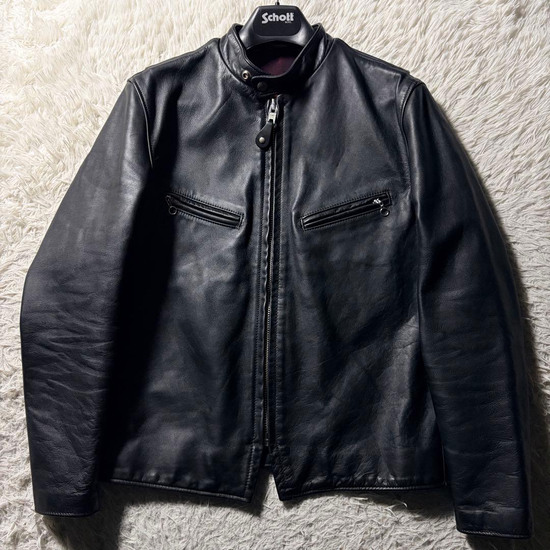 極美品■schott ライダースジャケット　シングル　641XX 7009　40