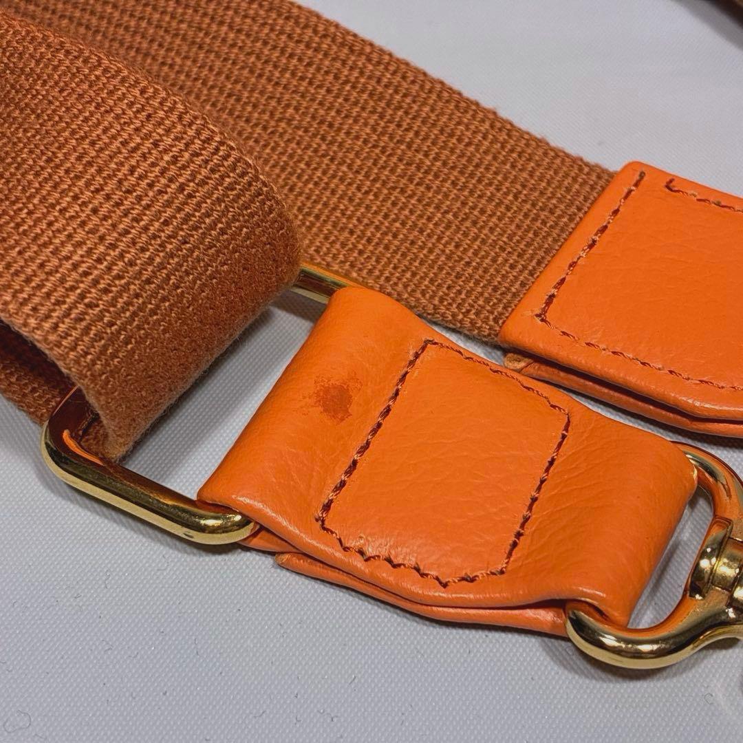 HAMANO 本革 2way トートバッグ オレンジ 傳濱野 レザー 皇室御用達