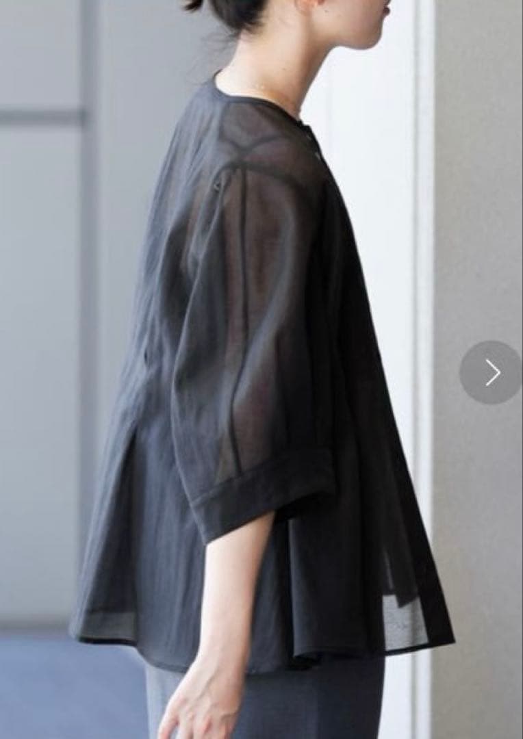 【新品タグ付き】IENA スラブオーガンジーペプラムブラウス　ブラック