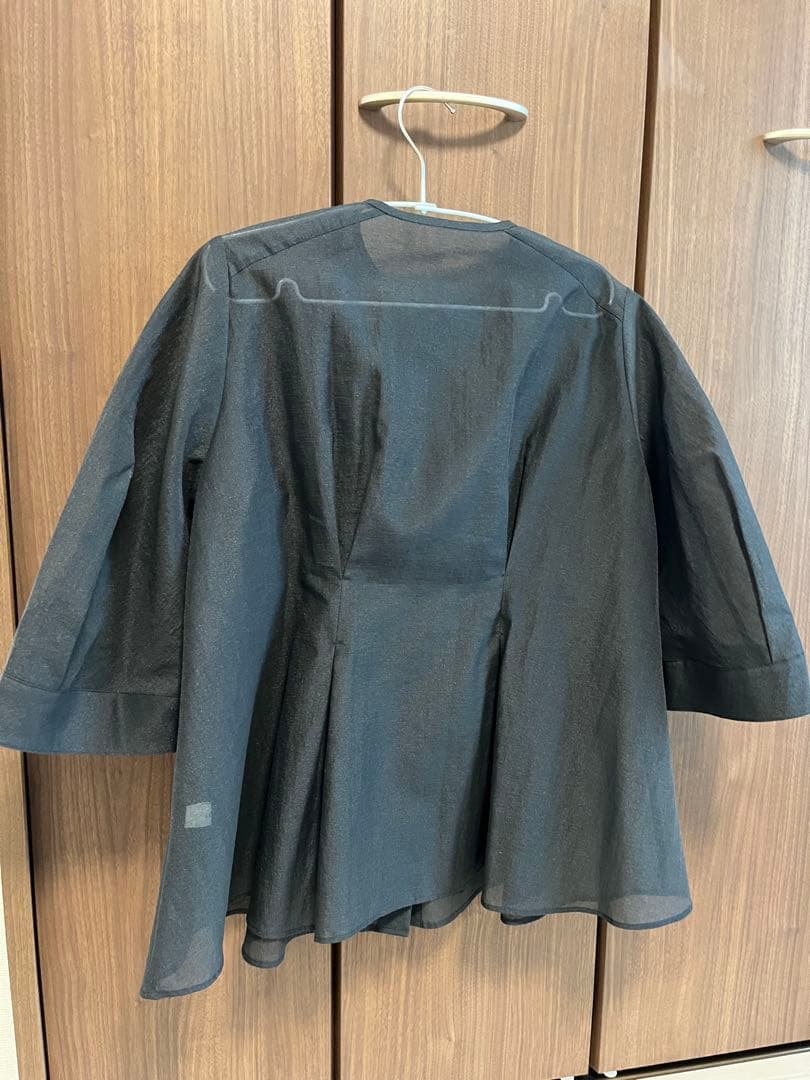 【新品タグ付き】IENA スラブオーガンジーペプラムブラウス　ブラック