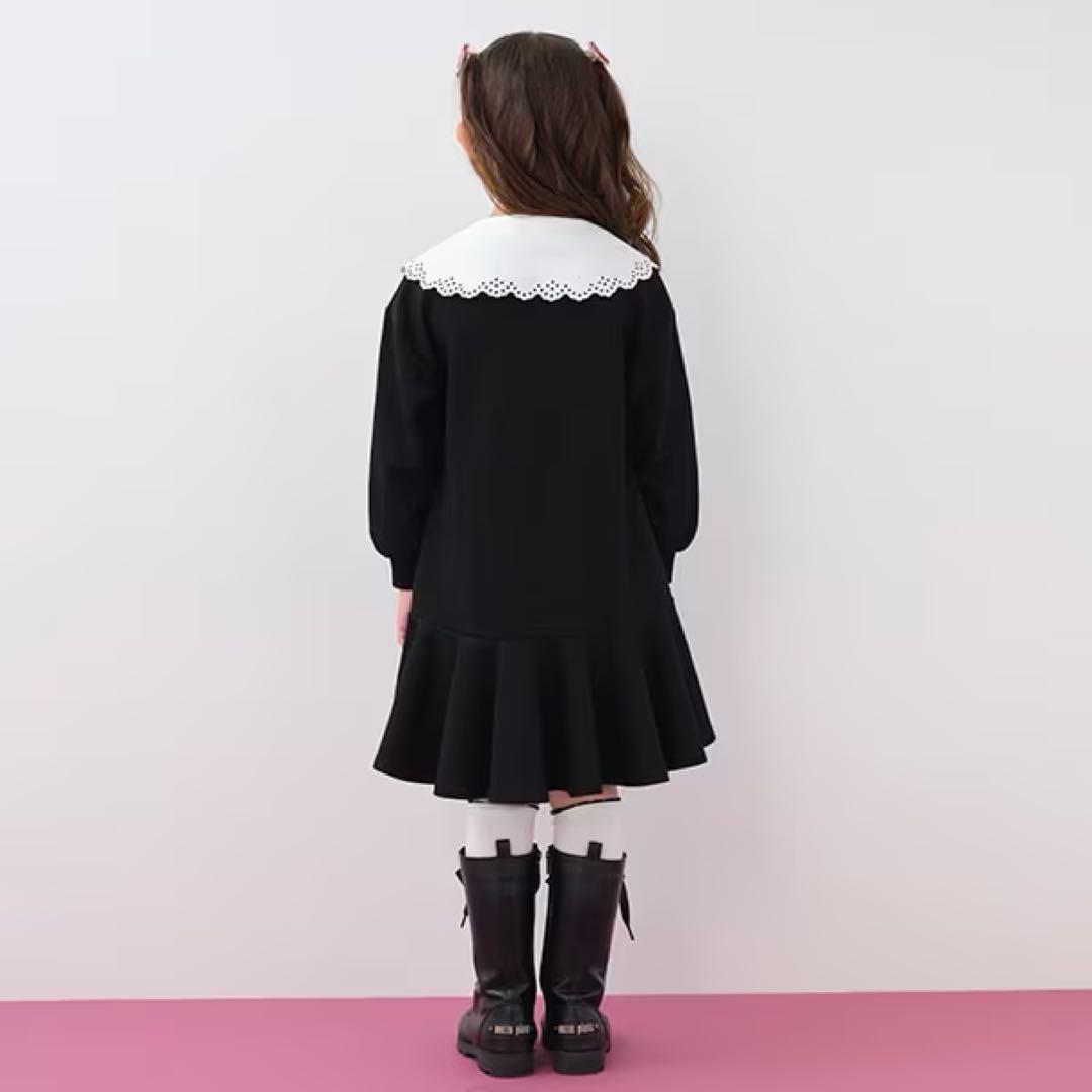 【新品】mezzo piano ウサギ転写プリント衿つきカットワンピース　130