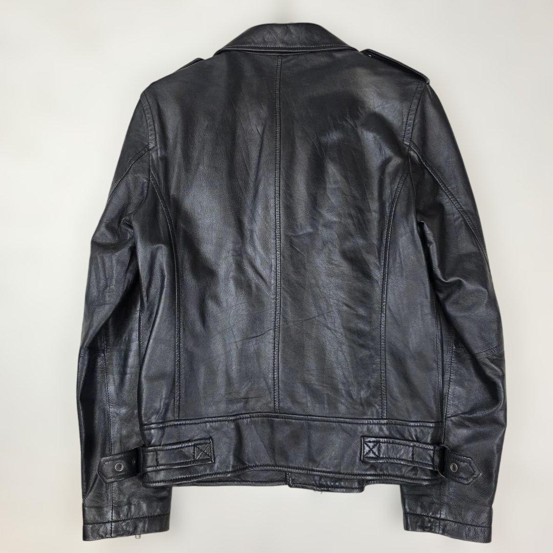 あけぼー様✨【美品 羊革 希少L】ジャックローズ　ダブルライダースジャケット　黒