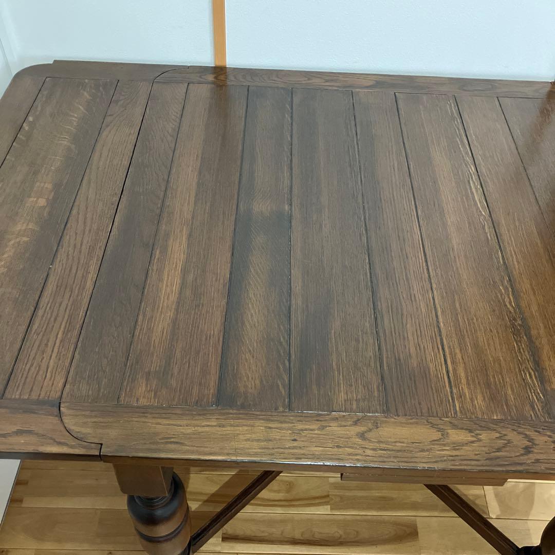 lG29！ ビンテージダイニングテーブル、ドローリーフテーブル伸長式