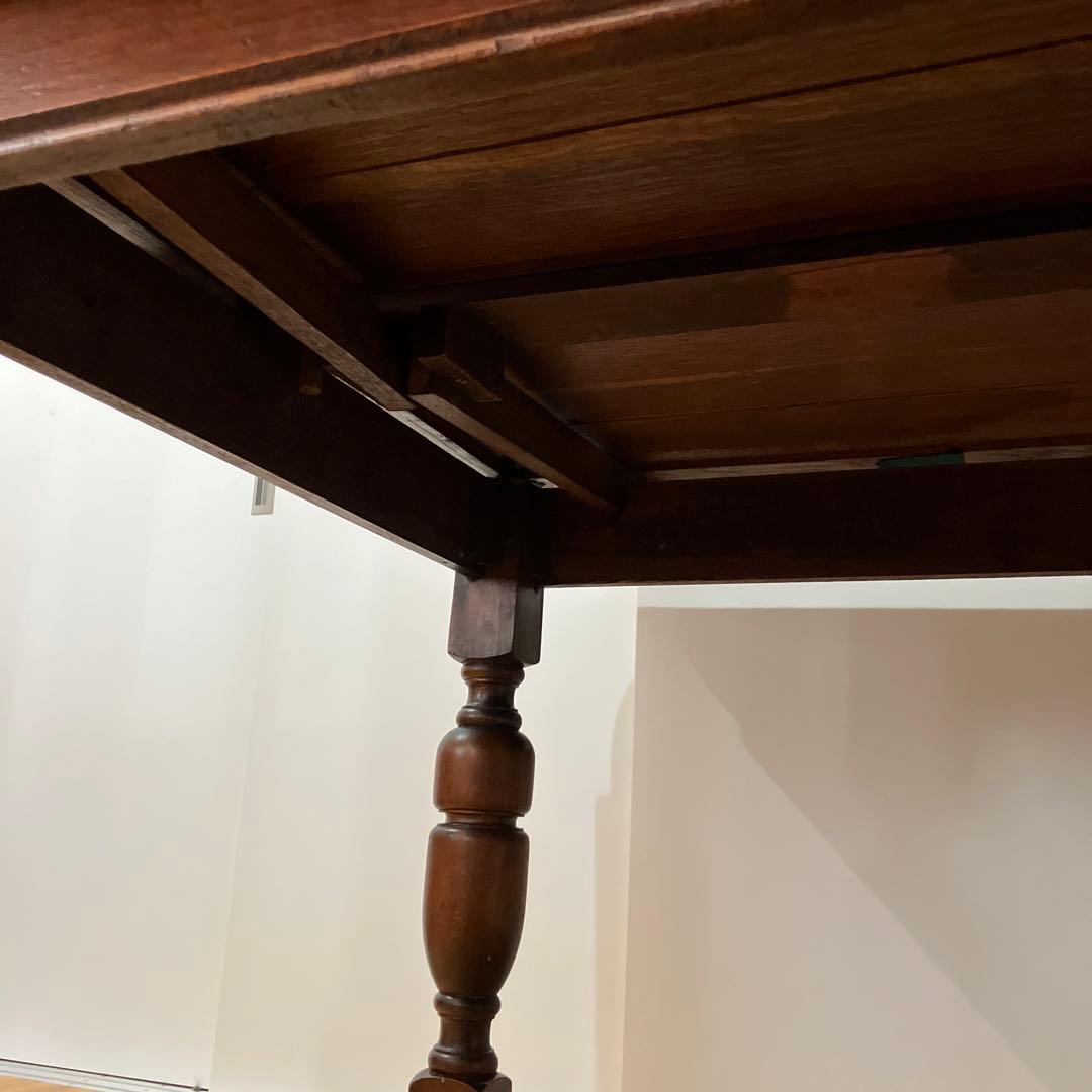 lG29！ ビンテージダイニングテーブル、ドローリーフテーブル伸長式