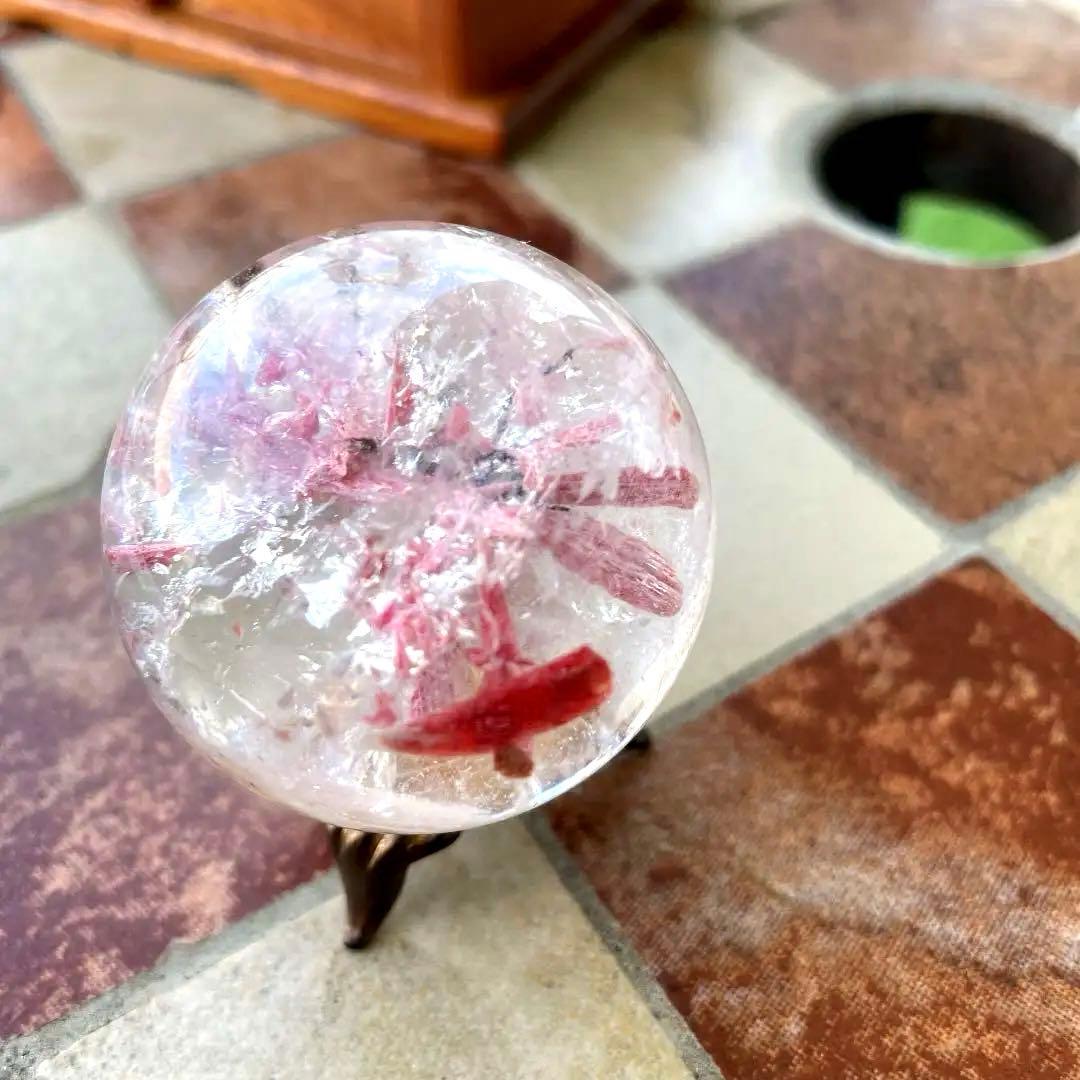 超激レア❗️❗️クォーツイン　ロードクロサイト　インカローズ　天然石　水晶　丸玉