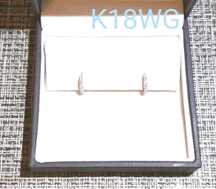 K18WG☆ダイヤ♢ピアリング