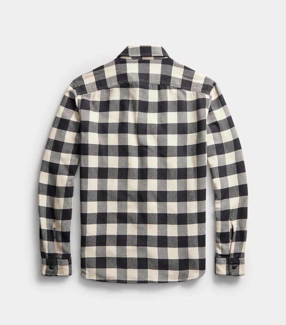 RRLバッファロー チェック ネルシャツ　ワークシャツ ラルフローレン　OVY