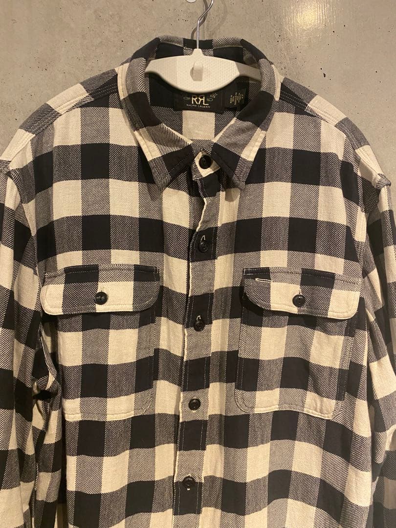 RRLバッファロー チェック ネルシャツ　ワークシャツ ラルフローレン　OVY