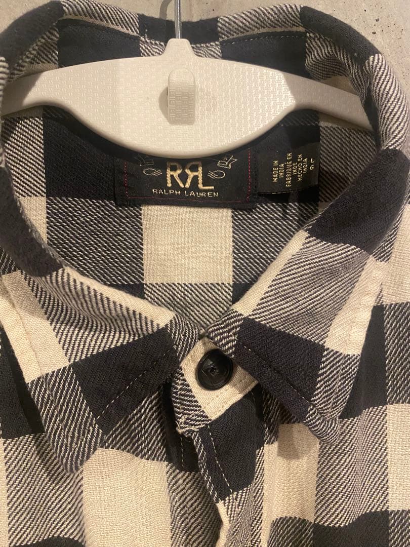 RRLバッファロー チェック ネルシャツ　ワークシャツ ラルフローレン　OVY