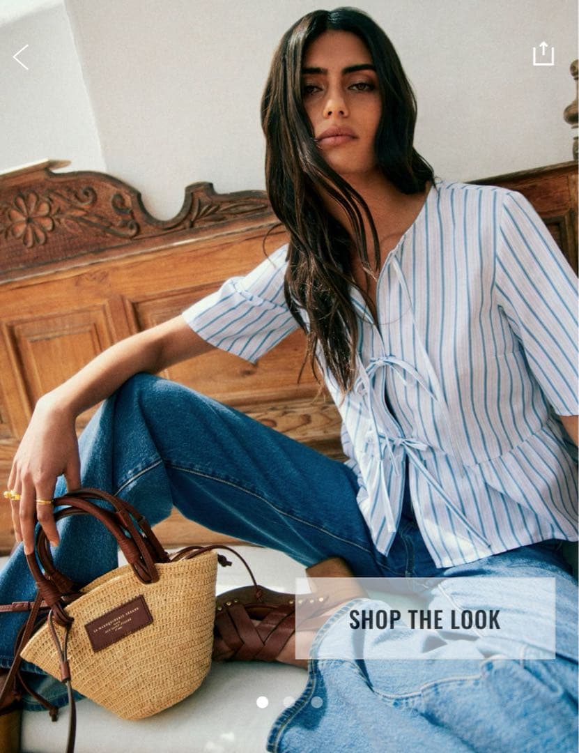 SÉZANE ストライプリボンブラウス 34