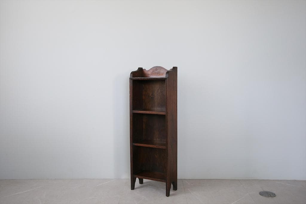 英国アンティーク木製ブックシェルフ/本棚/飾り棚/ラック/花台(91-62)