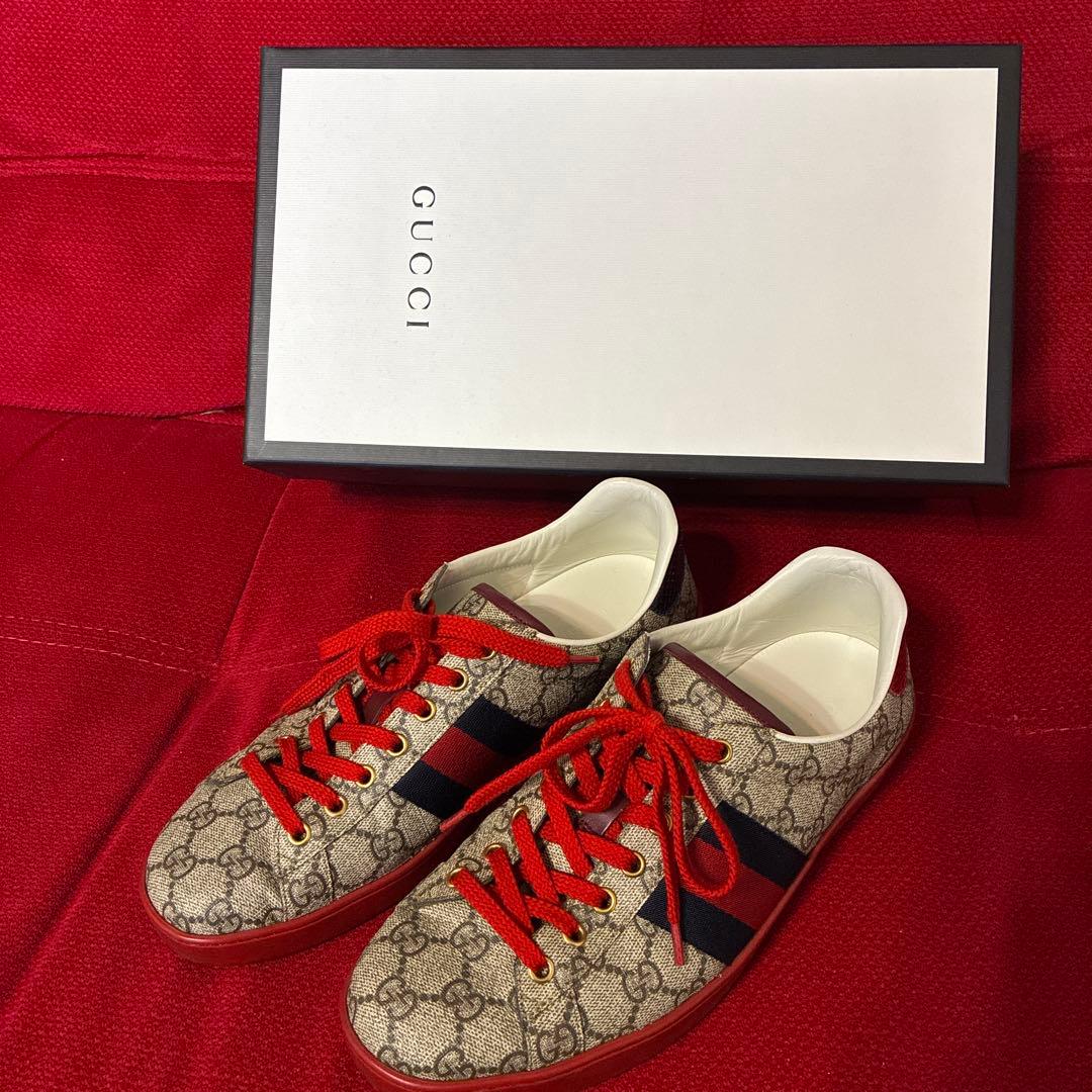 専用　GUCCI GGパターン スニーカー ベージュ/赤/青