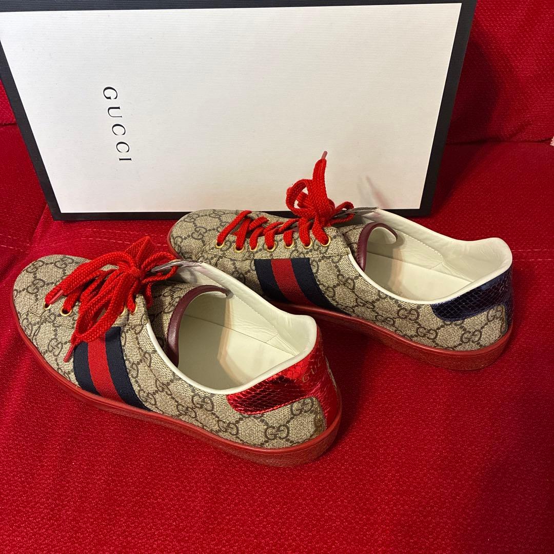 専用　GUCCI GGパターン スニーカー ベージュ/赤/青