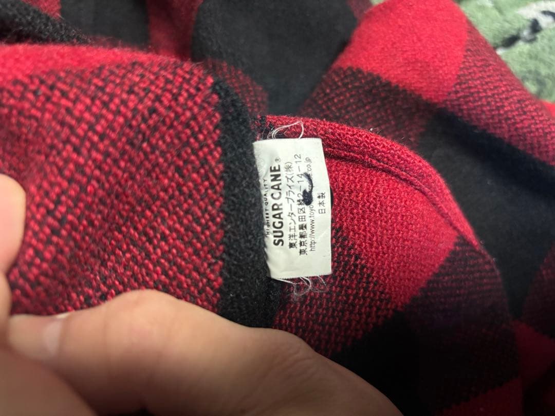 し*ん様 SUGAR CANE 赤黒チェックネルシャツ