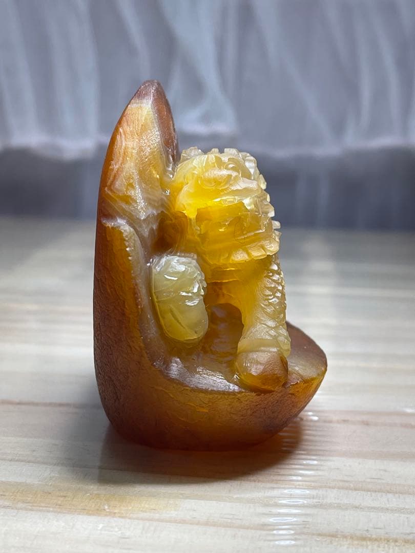 綺麗^ - ^ ❣️ 天然石　瑪瑙 麒麟 手彫り置物 原石