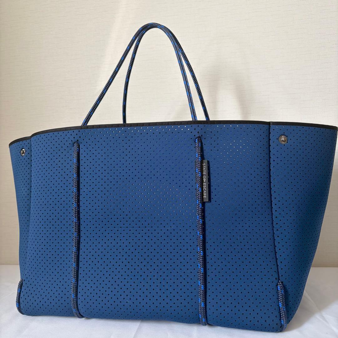 【美品】ステイトオブエスケープ　エスケープ　トートバッグ 2WAY ネイビー