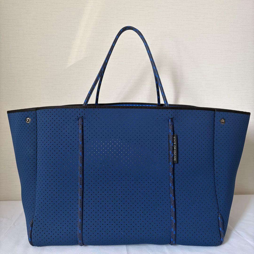 【美品】ステイトオブエスケープ　エスケープ　トートバッグ 2WAY ネイビー