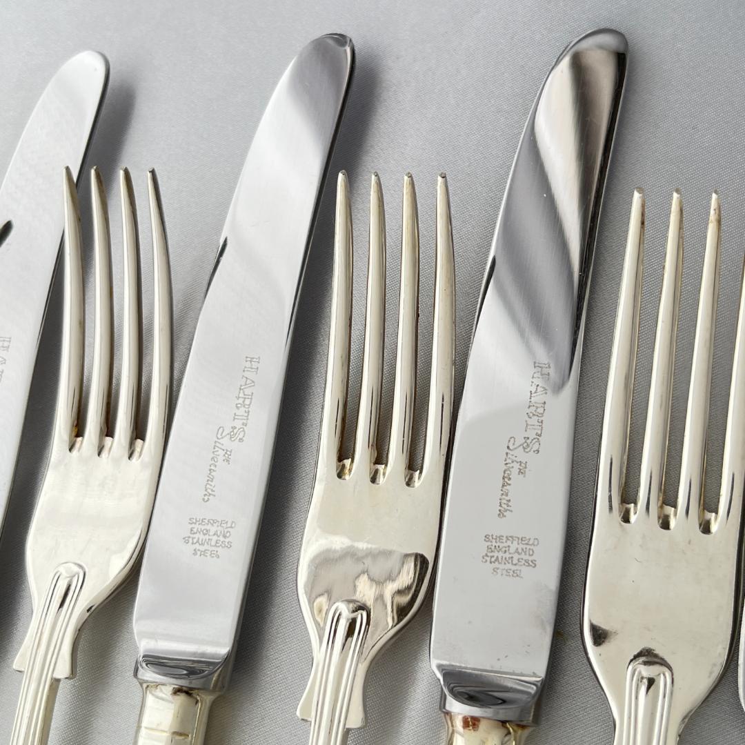 【英国】 キングスパターン デザートナイフ / フォーク 12本