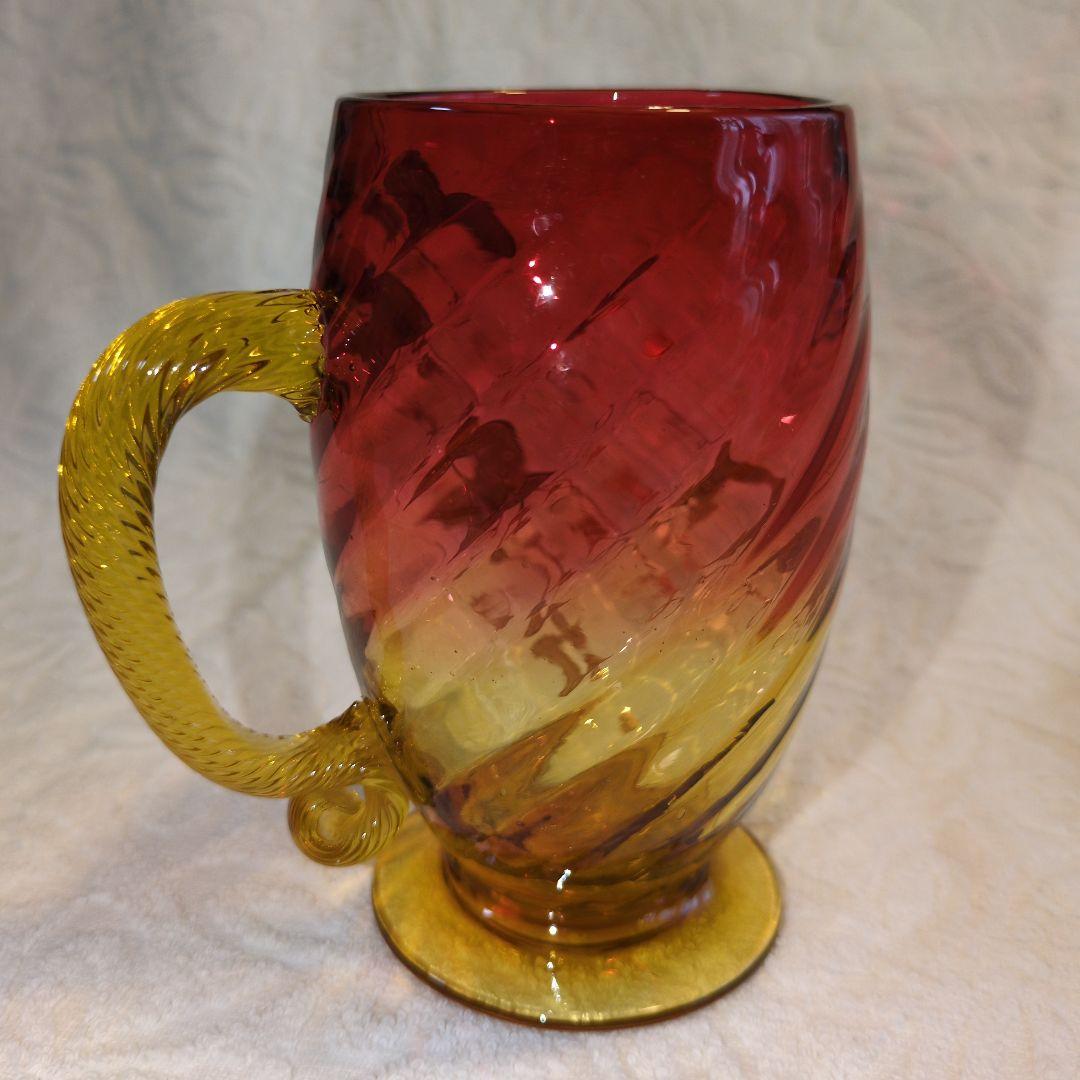 再再お値下げしました❢オールドバカラ、赤と金のつる花柄グラス 超希少のお品物です