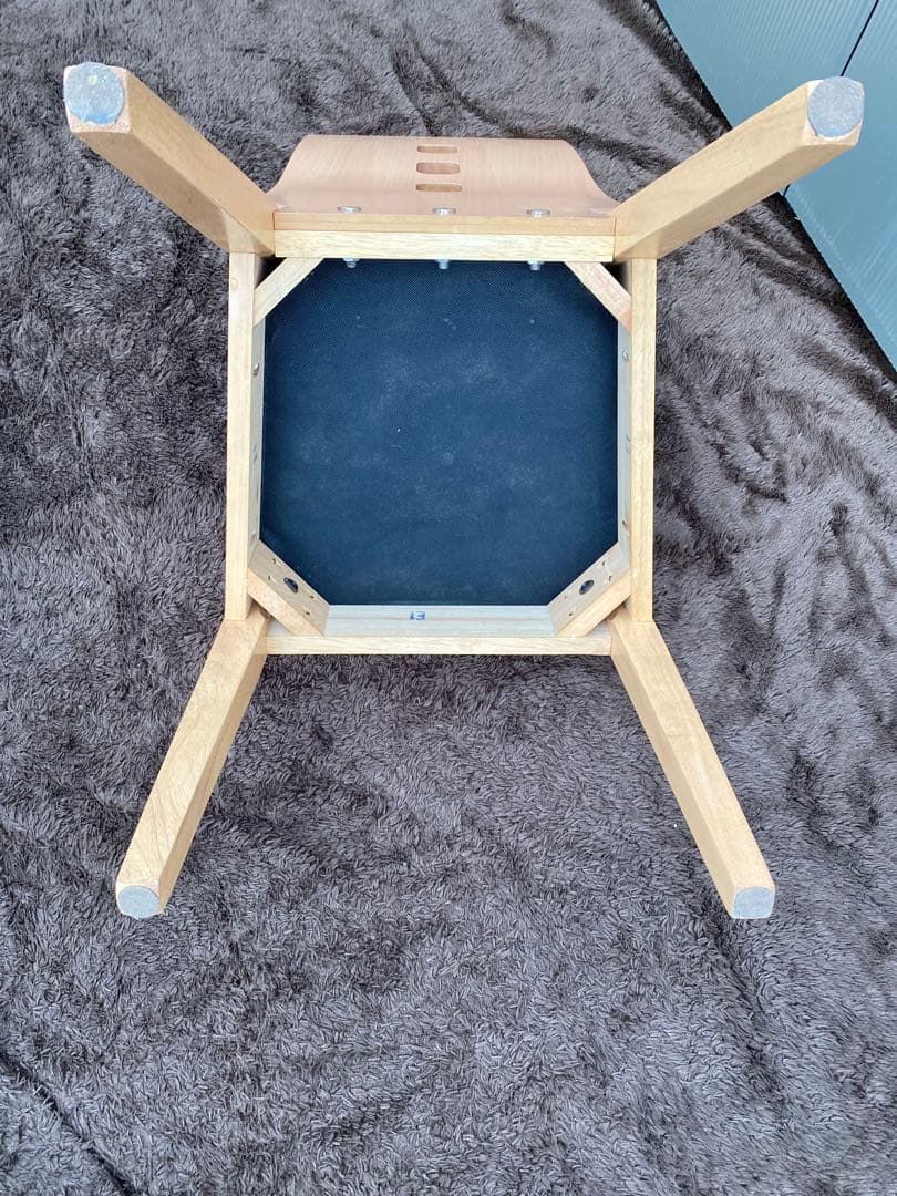 送料無料★高級シンプルダイニングチェア【ナチュラル】新品張替済！