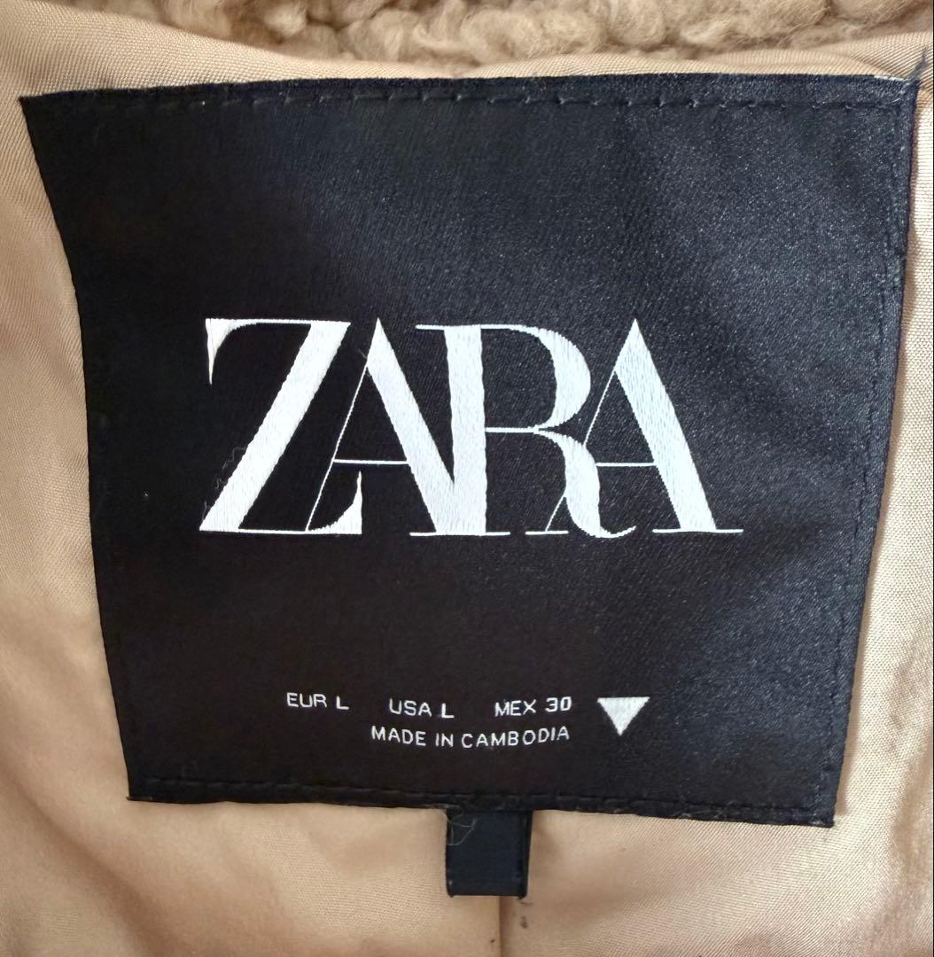 【期間限定お値下げ】完売品ZARAロング フェイクボアコートテディベアコート L