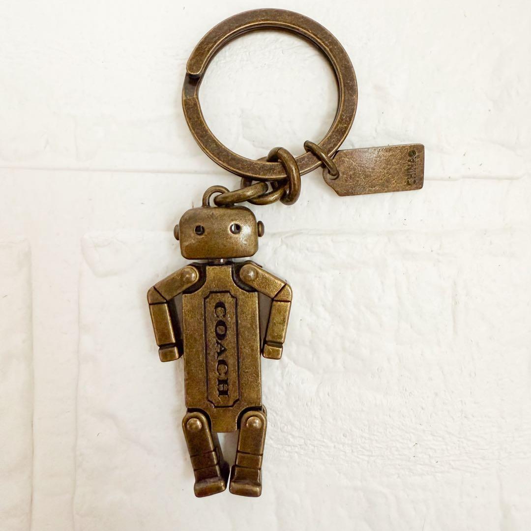 鑑定済！COACHコーチアンティークゴールドROBOT キーリング／キーチェーン