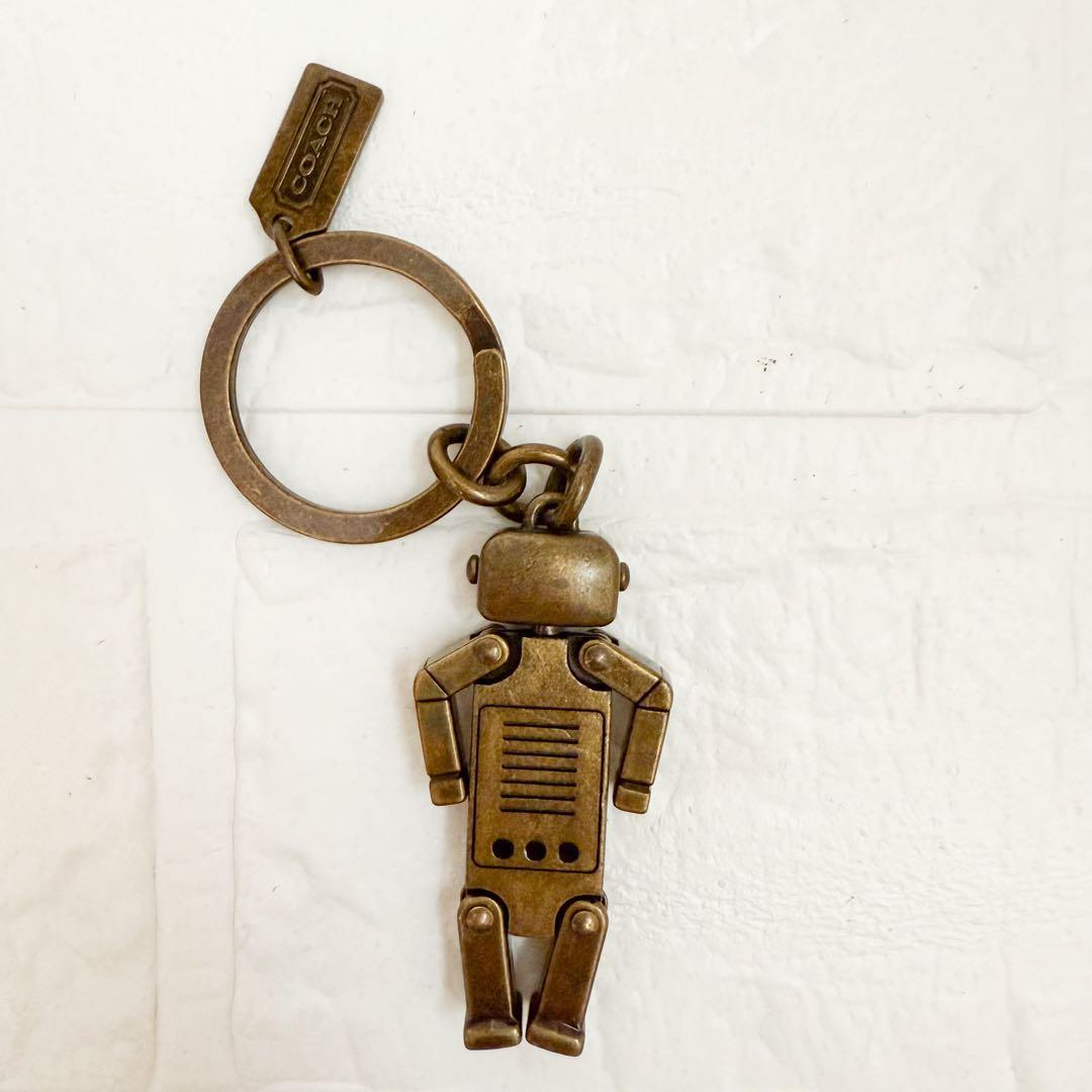鑑定済！COACHコーチアンティークゴールドROBOT キーリング／キーチェーン