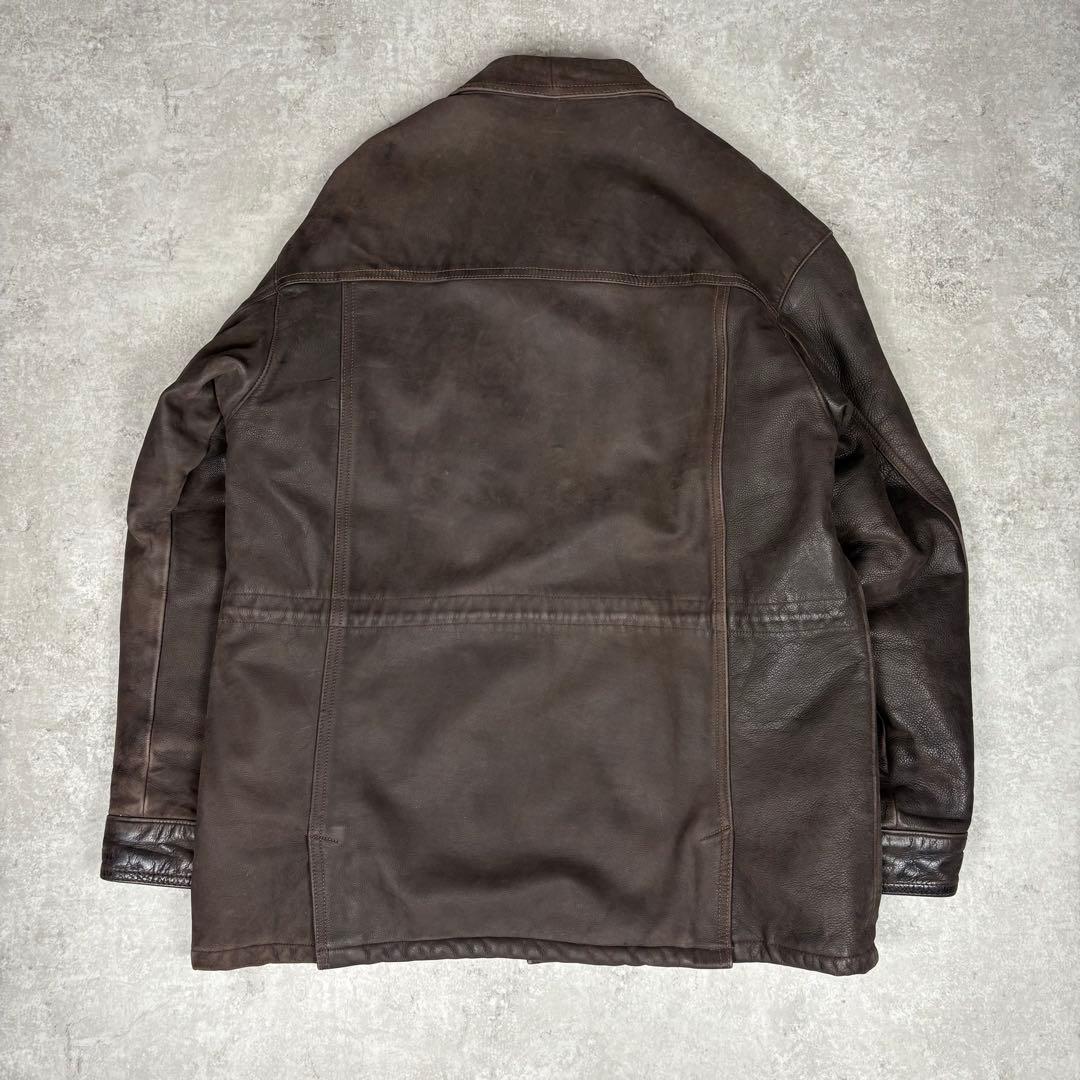 ショット Schott カーコート　42 ブラウン　レザー　茶タグ USA製