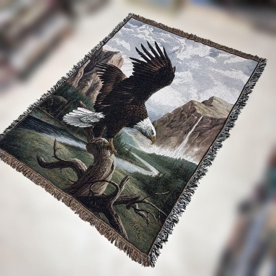 イーグル　鷹　マルチカバー　ソファカバー　ヴィンテージラグ　177x133