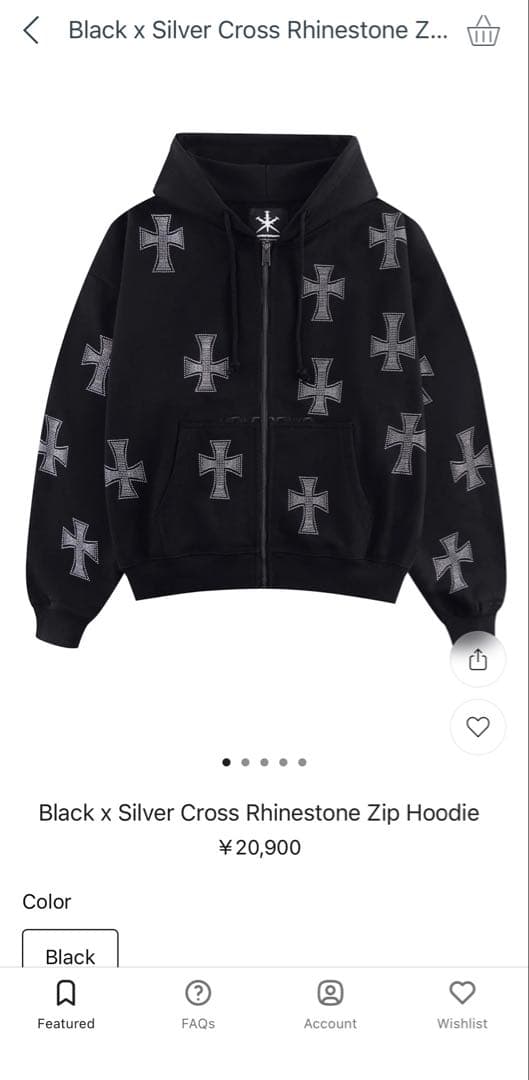 UNKNOWN ブラック フルジップパーカー (新品)