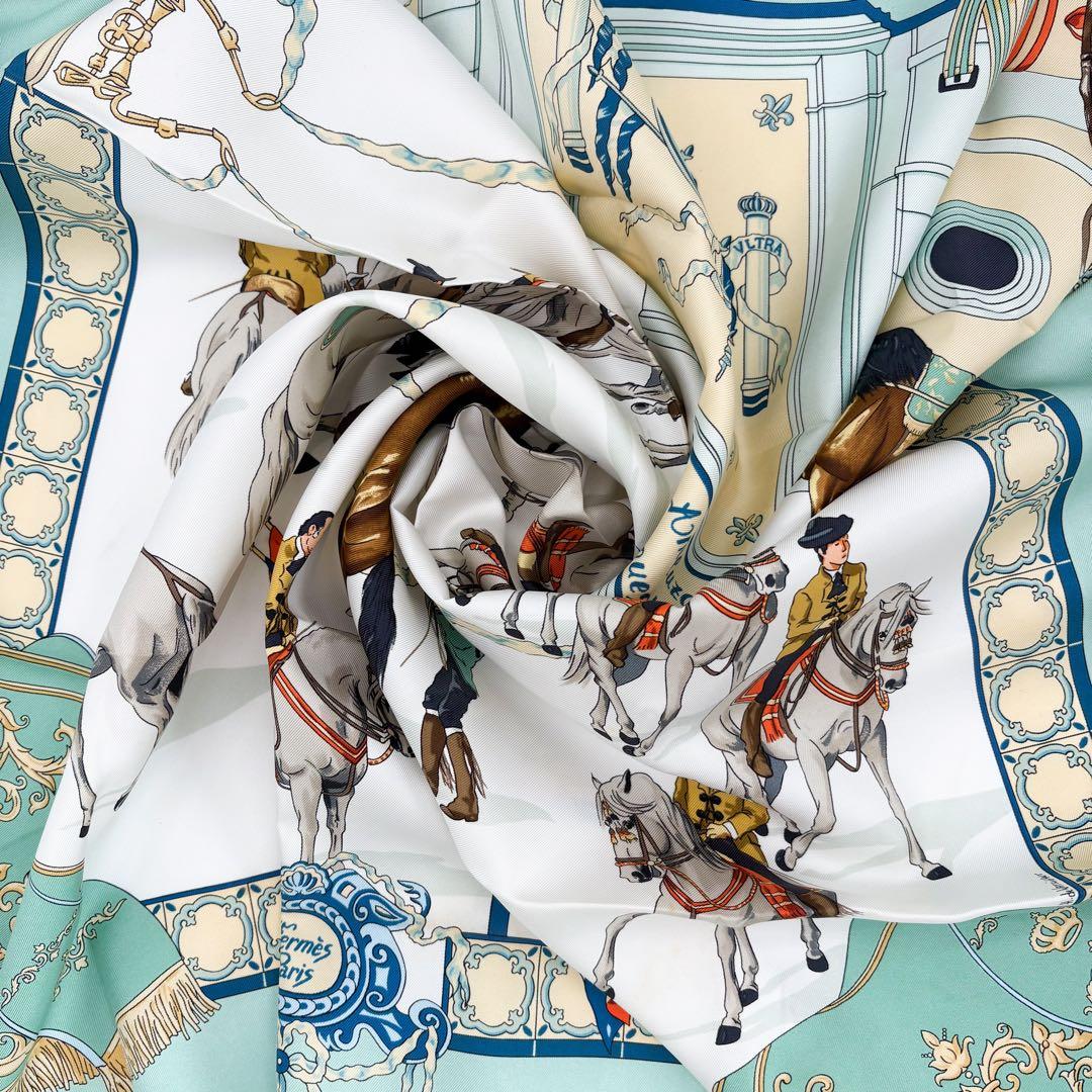 ♡美品♡ エルメス カレ90 王立アンダルシア馬術学校 シルク100%