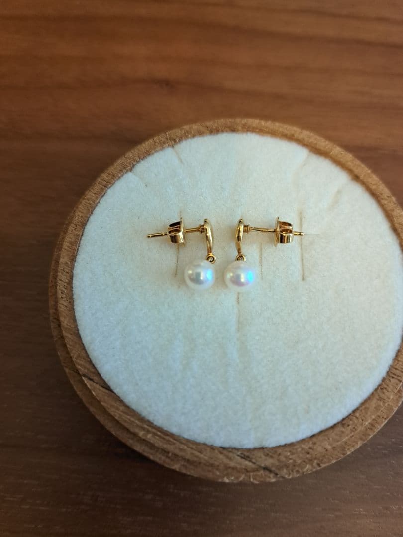 ミキモト　ハート　ベビーパール　ピアス　K18