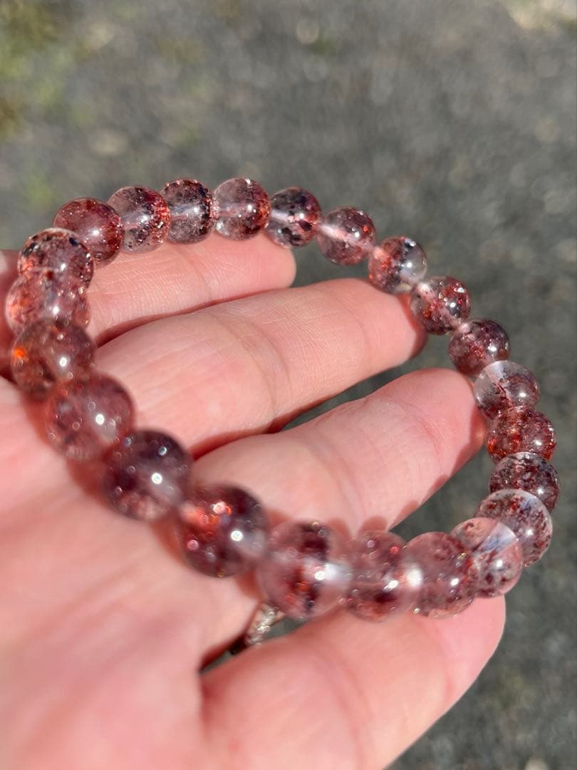 秘蔵の★濃赤！レピドクロサイトインクォーツ♡8.5〜9ミリ レッドスーパーセブン